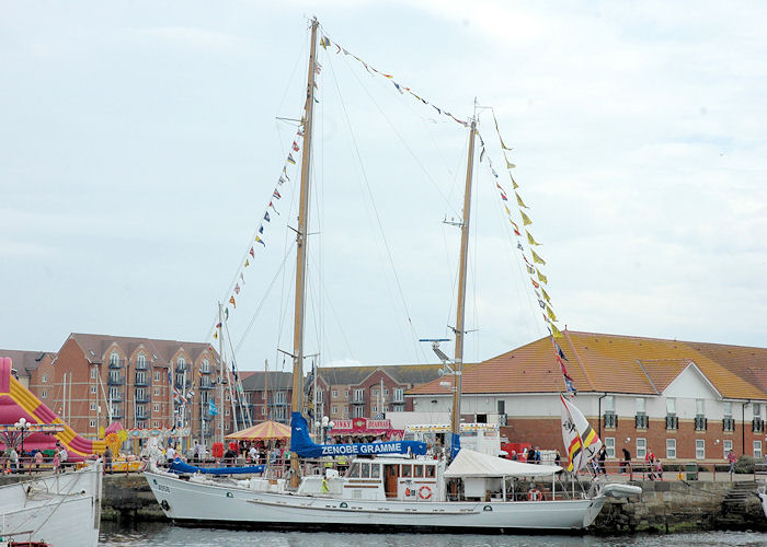 Photograph of the vessel BNS Zenobe Gramme pictured at the Tall Ship Races, Hartlepool on 7th August 2010