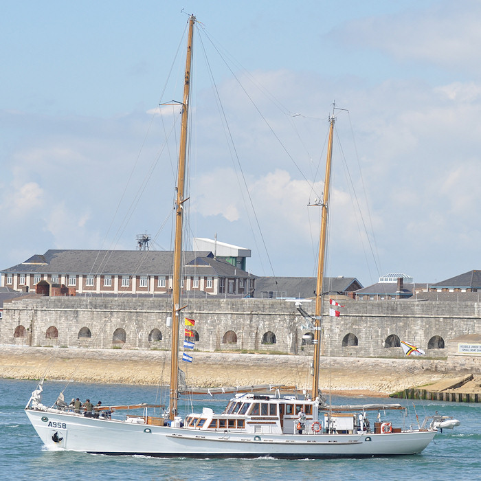 Photograph of the vessel BNS Zenobe Gramme pictured departing Portsmouth Harbour on 5th August 2011