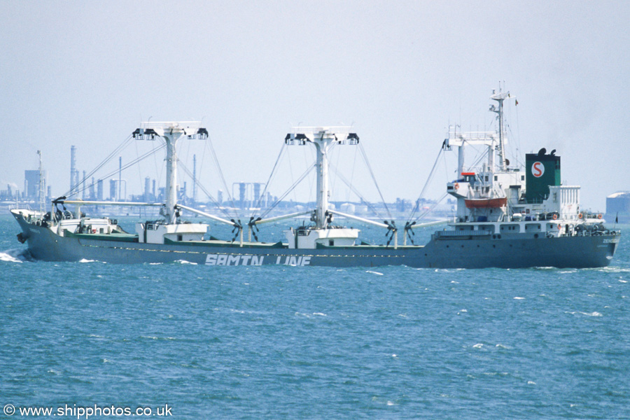 Photograph of the vessel  Zenobia S pictured on the Westerschelde passing Vlissingen on 21st June 2002
